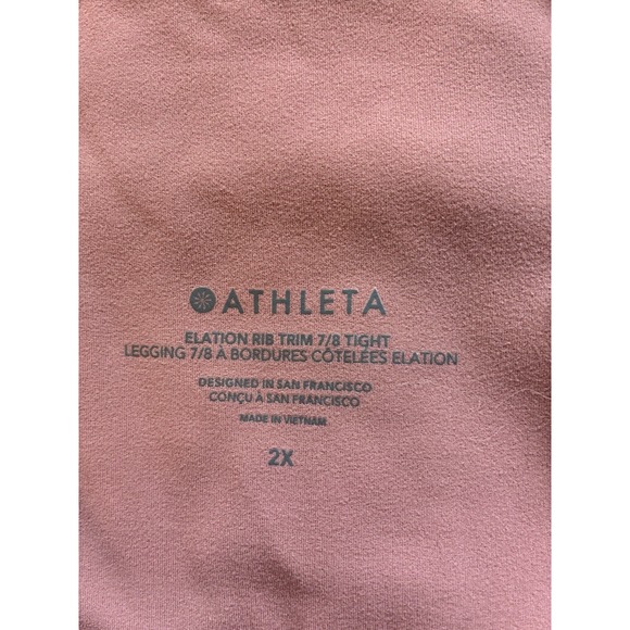 Athleta Elation Rib Trim 7/8 Tight Workout Legging Palermo Pink/ Orchid Pink 2XL - Picture 4 of 9